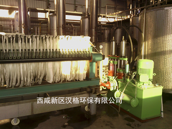 漢格環(huán)保廂式壓濾機在西安鴻生制藥應用現場